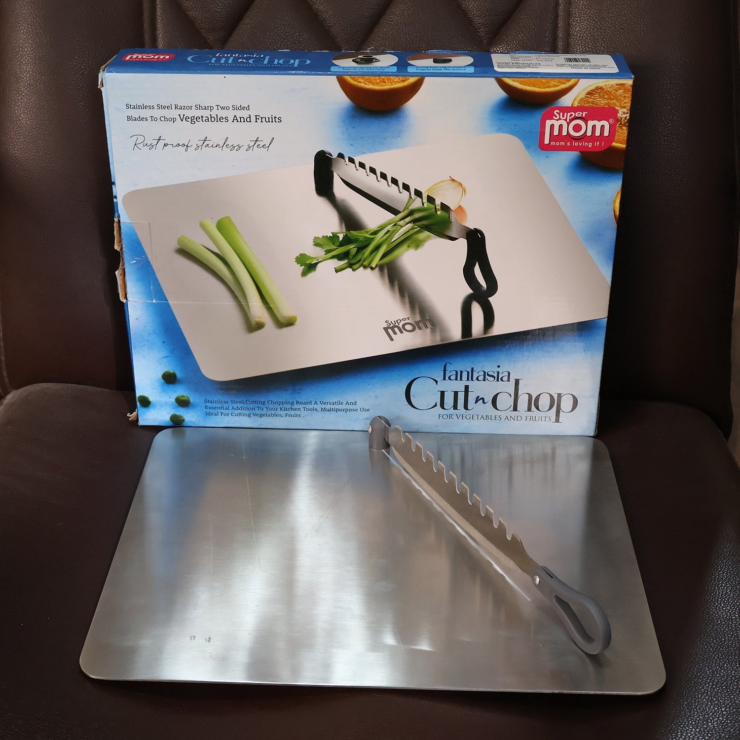 Supermom Stainless Steel Multifunctional Cut & Chop Vegetable Slicer Tool (1 Pc) Supermom Stainless Steel Multifunctional Cut & Chop Vegetable Slicer Tool (1 Pc)